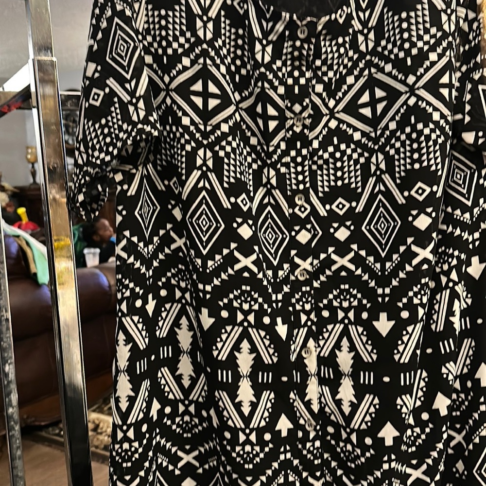 Black and white maxi dress